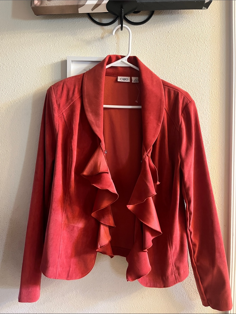 Cato Red Ruffle-Front Blazer - Picture 3 of 3